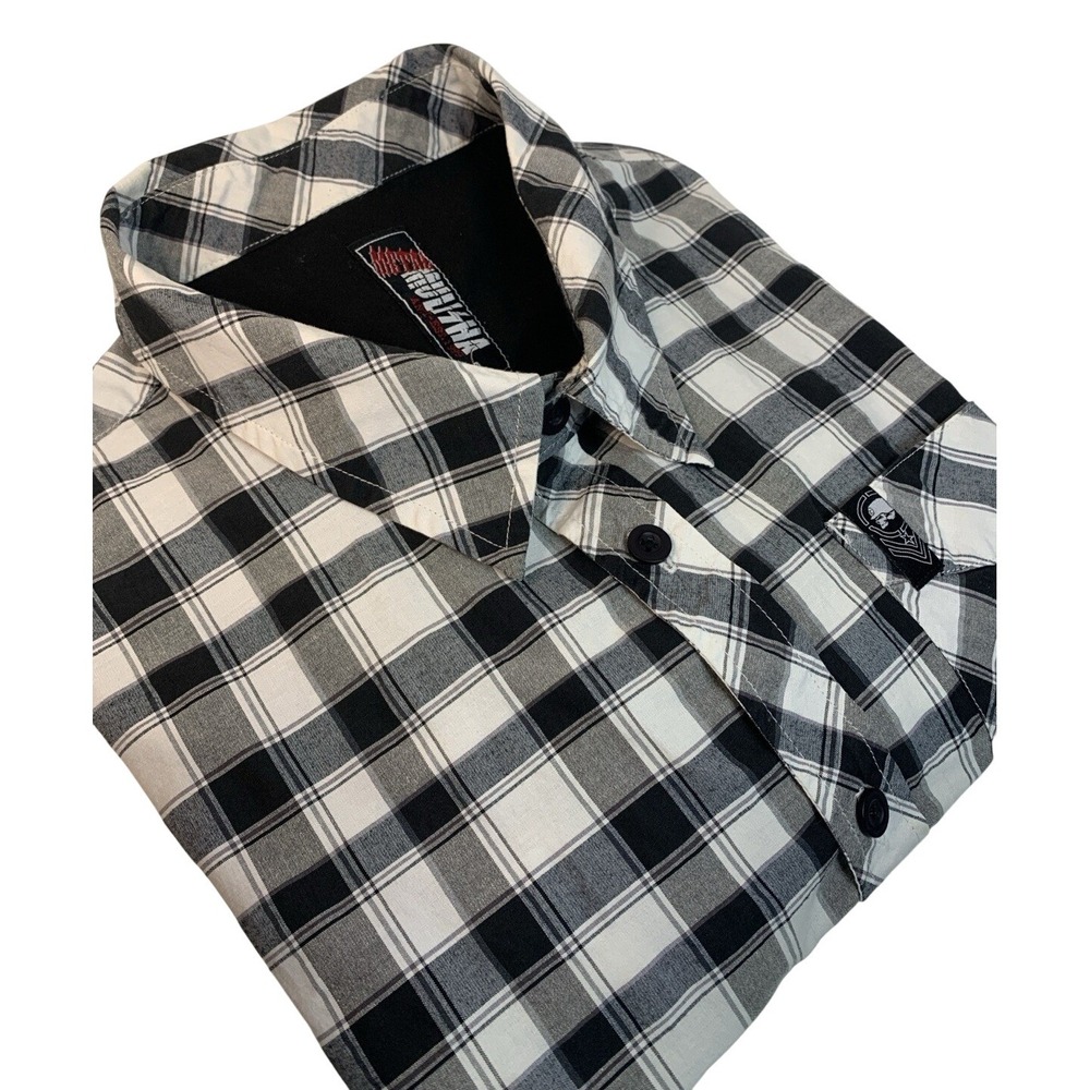 Metal Mulisha Short Sleeve Button Up  Shirt‎ Men's XL Biker Skater Y2K